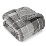 Wholesale Grey Plaid Sherpa Throw Blanket - krcareer